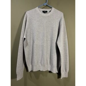 Vince Wool Cashmere Crew Neck Pullover Mens Sz XL Gray Sweater Luxury Geometric
